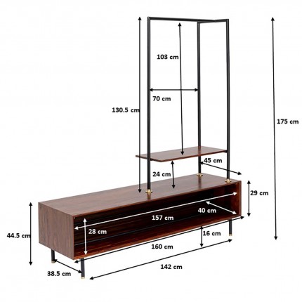 Banc portemanteau Ravello 174x160cm Kare Design