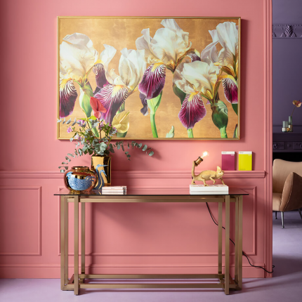 Console Clara 145x48cm dorée Kare Design