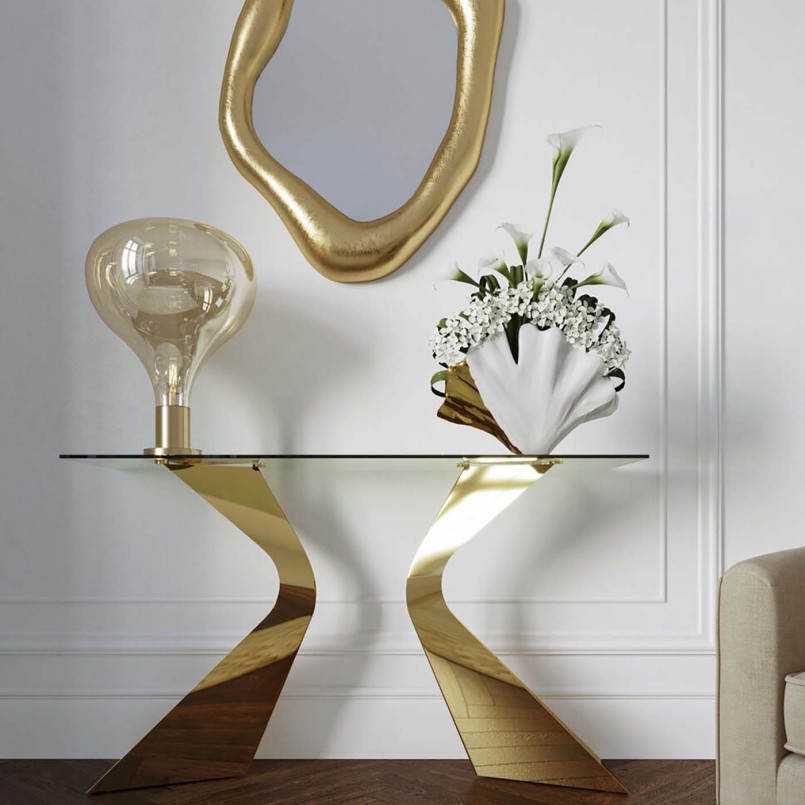 Console design dorée - Gloria - Kare