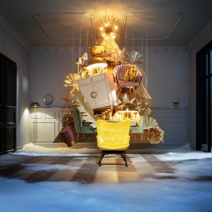 Fauteuil Vicky velours jaune Fauteuil Vicky velours jaune