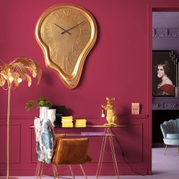 Horloge murale dorée XL fondue - Big Drop - Kare Design