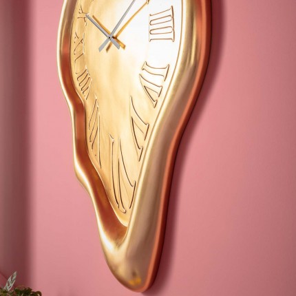 Horloge murale Big Drop dorée 92x127cm Kare Design