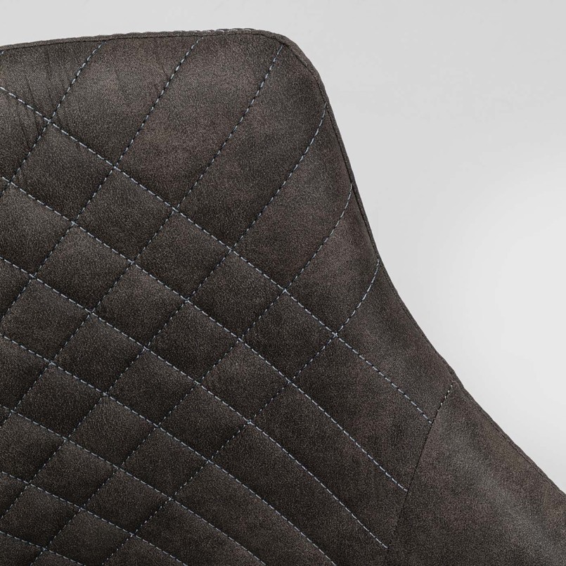 Chaise avec accoudoirs pivotante gris anthracite - Coco - Kare Design