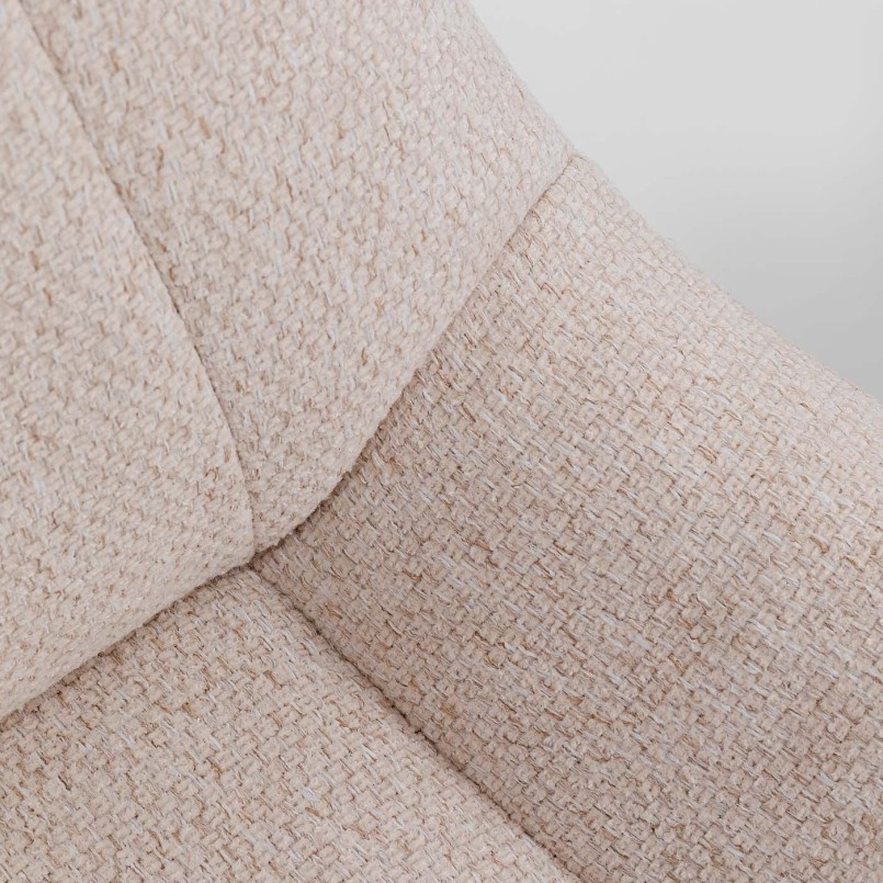 Cream fabric and steel swivel chair - Baron - Kare Design