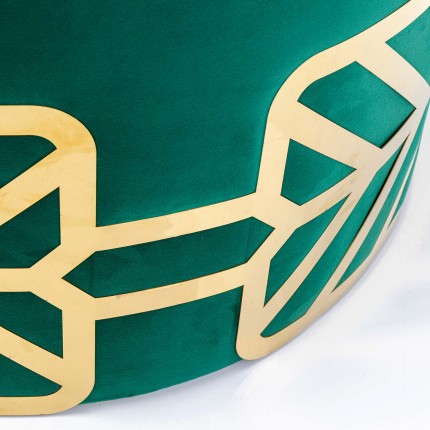 Tabouret Jenna velours vert et or Kare Design