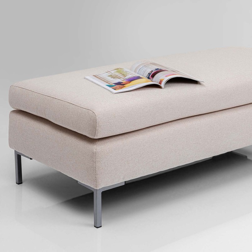 Cream fabric footstool - Gianna - Kare Design
