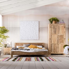 Ethnic bed in solid mango wood - Puro - Kare Design
