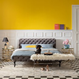 Baroque bed 160x200 silver grey - Desire - Kare Design