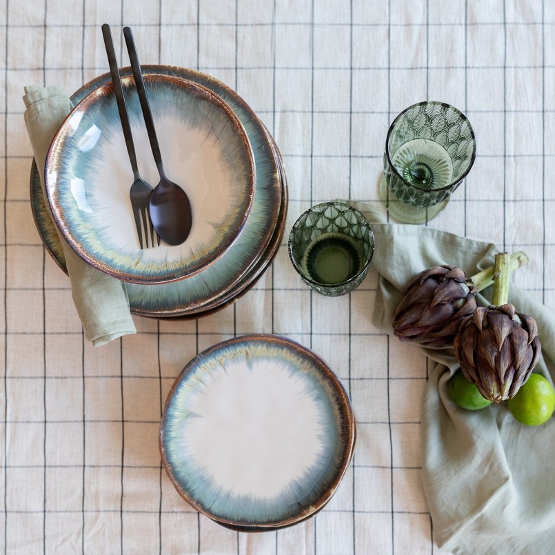 Green glass water glasses - Fogli - Kare Design