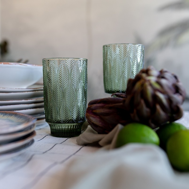 Verres à eau en verre vert - Fogli - Kare Design