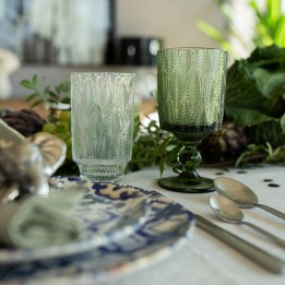 Verres à vin en verre vert - Fogli - Kare Design