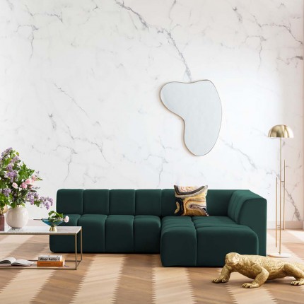 Corner Sofa Belami dark green right Kare Design
