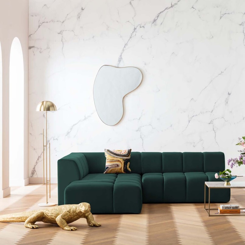 Dark green contemporary corner sofa - Belami - Kare Design