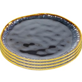 Assiettes plates en grès bleu - Lio - Kare Design