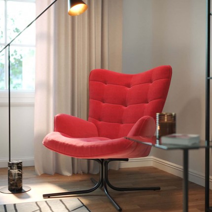Swivel Armchair Oscar Velvet Red Kare Design Swivel Armchair Oscar Velvet Red Kare Design