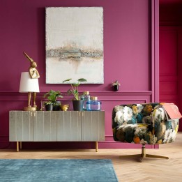 Swivel armchair yellow peonies - Kare Design