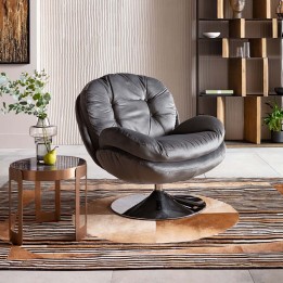 Modern grey swivel armchair - Cosy - Kare Design