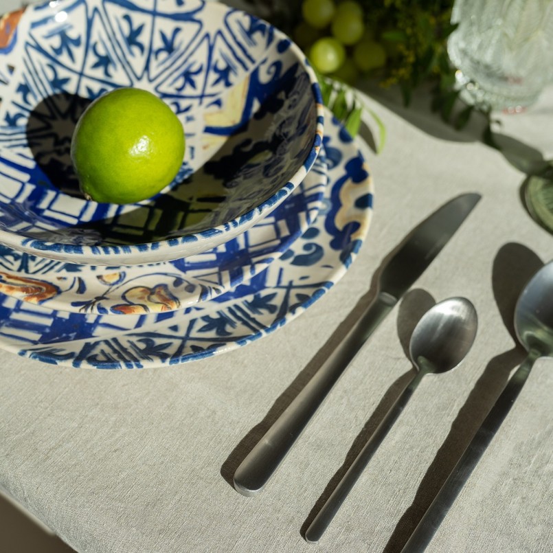 Assiettes creuses bleues et blanches - Fresco - Kare Design