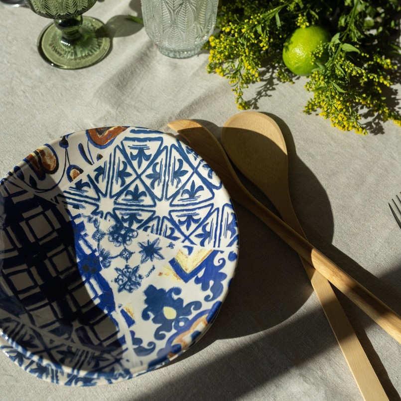 Assiettes creuses bleues et blanches - Fresco - Kare Design