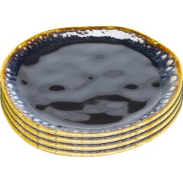 Assiettes plates en grès bleu - Lio - Kare Design