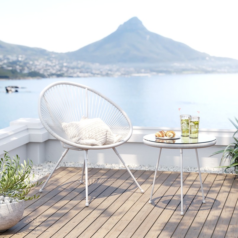 Table d'appoint de jardin blanche - Acapulco - Kare Design