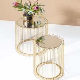 Table d'appoint moderne dorée - Wire - Kare Design