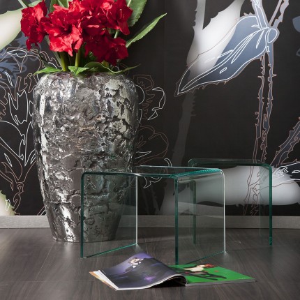 Tables d'appoint Visible Clear gigognes set de 3 Kare Design