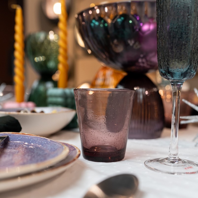 Blue glass champagne flutes - Cascata - Kare Design