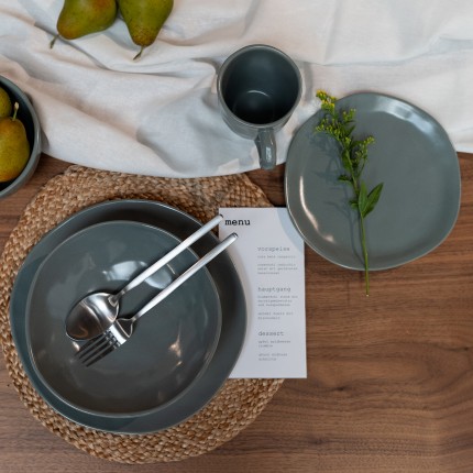 Assiettes creuses Organic sauge 20cm set de 4 Kare Design