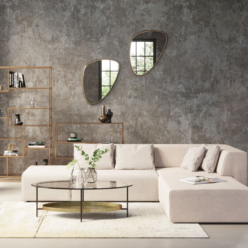 Canapé d'angle contemporain beige - Infinity Ottomane - Kare Design