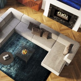 Grey contemporary corner sofa - Infinity - Kare Design