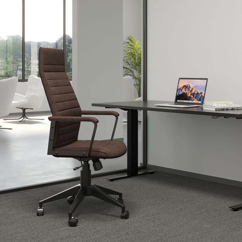 Brown contemporary office chair - Labora - Kare Design