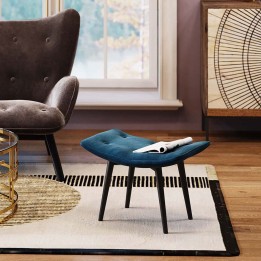 Repose-pieds contemporain bleu vert - Vicky - Kare Design