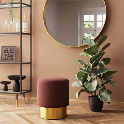 Tabouret Cherry Lina marron et laiton Kare Design