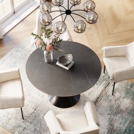 Table contemporaine ronde en grès - Grande Possibilita - Kare Design