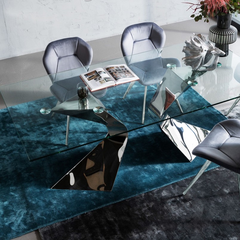 Table rétro argent - Gloria - Kare Design