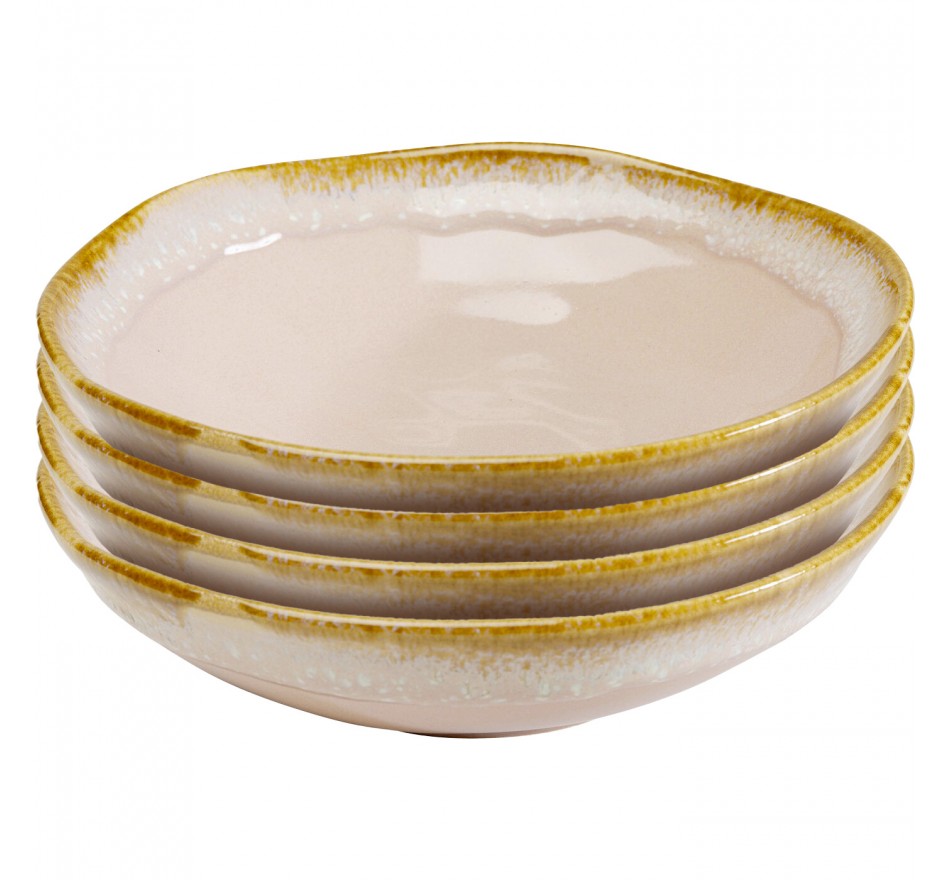 Plate Deep Nala pink Ø20cm (4/set) Kare Design Plate Deep Nala pink Ø20cm (4/set) Kare Design