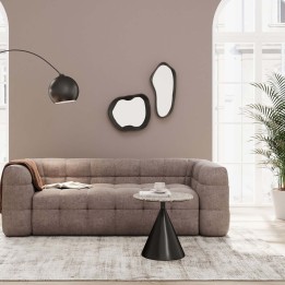 Table d'appoint ronde grise et noire - Rita - Kare Design
