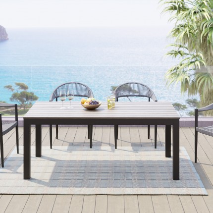 Table de jardin Sorrento grise 180x90cm Kare Design