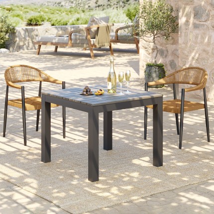 Table de jardin Sorrento grise 80x80cm Kare Design