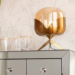 Lampe de table rétro dorée - Golden Goblet Ball - Kare Design