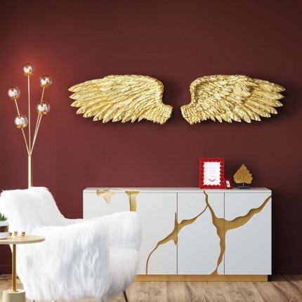 Déco murale ailes dorées set de 2 Kare Design