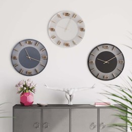 Retro-wall clock in white and gold - Leonardo - Kare Design