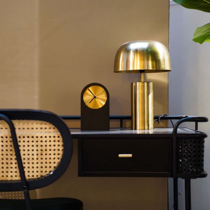 Horloge de table Click noire et dorée Kare Design