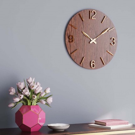 Horloge murale Bruno 50cm marron Kare Design