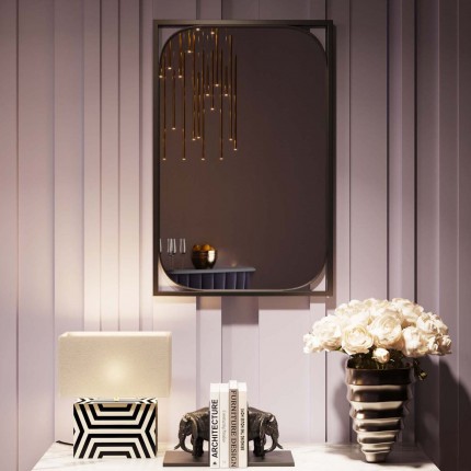 Miroir Bonita noir 109x71cm Kare Design