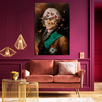 Tableau en verre aristocrate papillons 100x150cm Kare Design