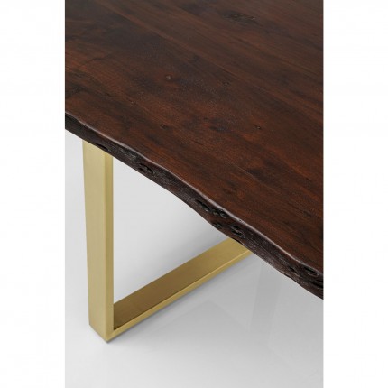 Table Harmony noyer laiton 160x80cm Kare Design