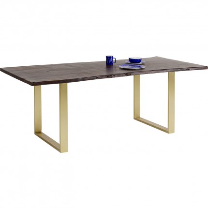 Table Harmony noyer laiton 160x80cm Kare Design