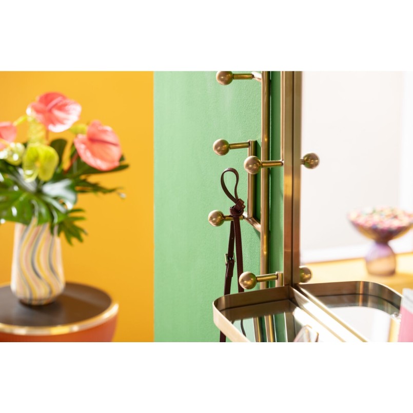 Coat rack with golden mirror - Tristan - Kare Design